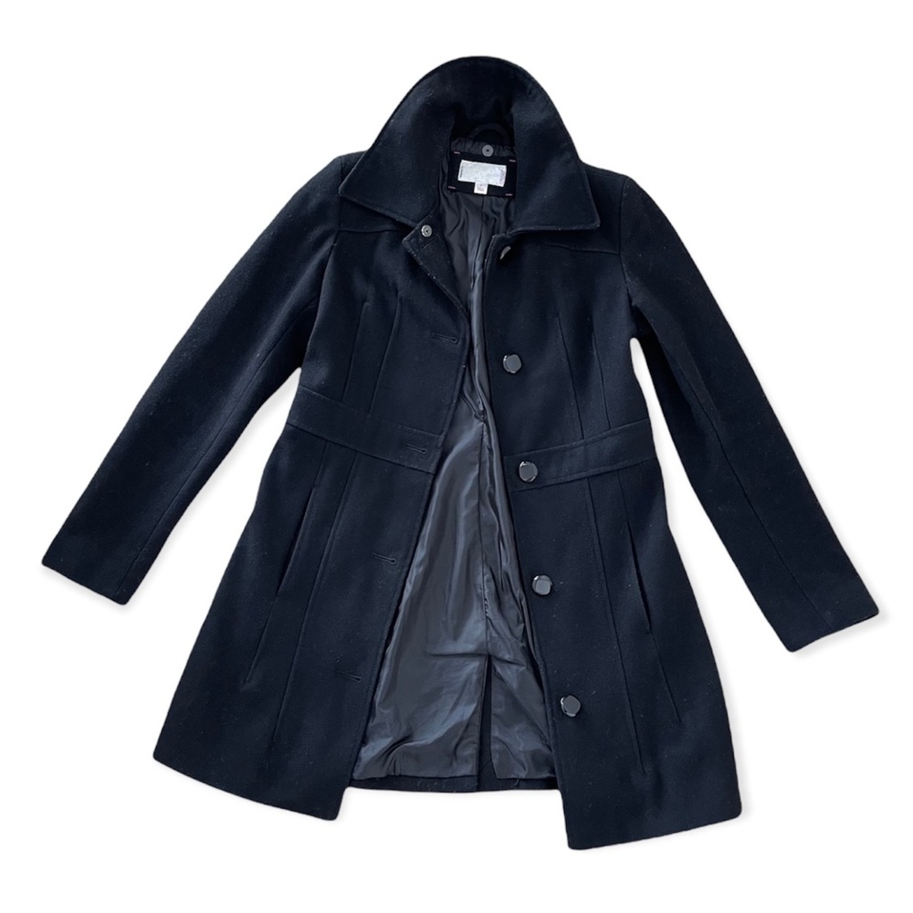Black Basic Wool Professional Overcoat Size Small